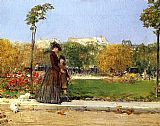 Childe Hassam Famous Paintings - In the Park, Paris